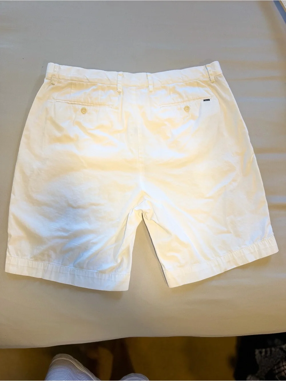 Polo by Ralph Lauren White Flat-Front Men’s Cotton Shorts